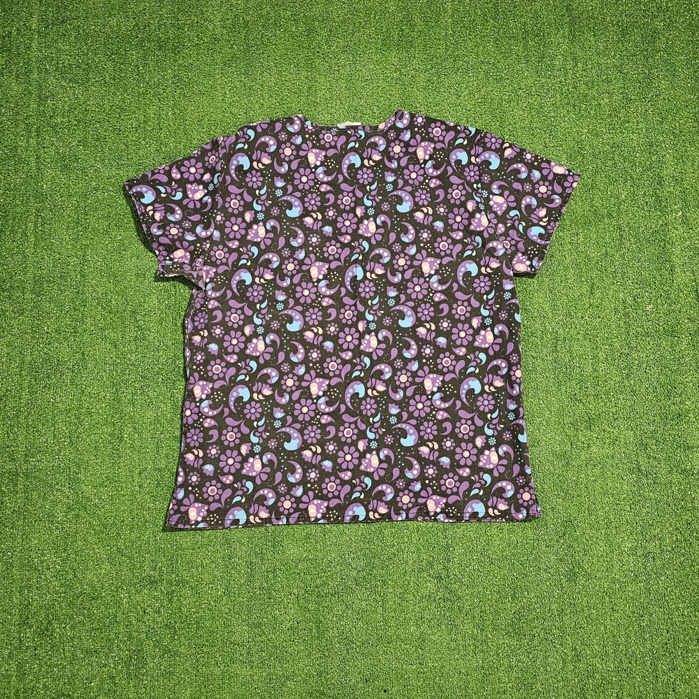 Scrubs Purple and Blue Patterned Scrub Top - Picture 5 of 5